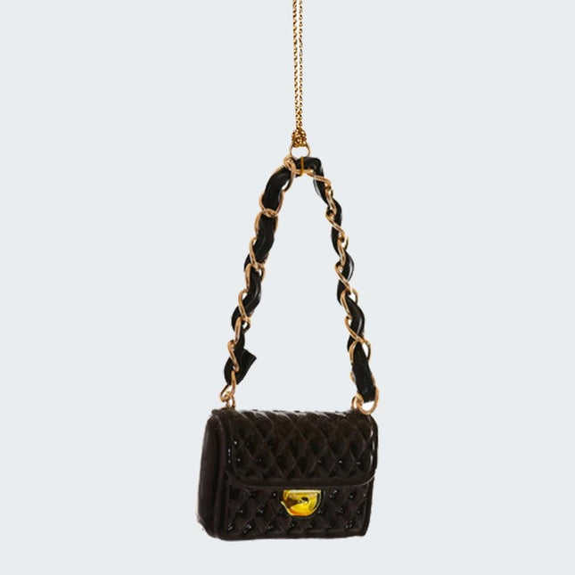 Black Quilted Purse Personalized Ornament created by ORNAMENT SHOP