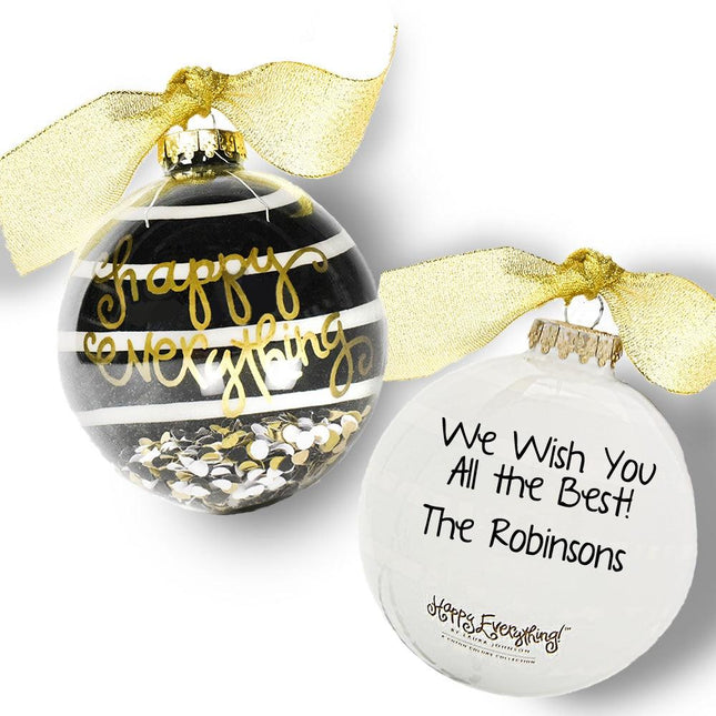 Black Stripe Happy Everything Ornament created by ORNAMENT SHOP