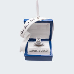 Blue Engagement Ring Box Ornament created by ORNAMENT SHOP
