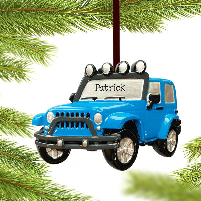 Blue Jeep Ornament created by ORNAMENT SHOP