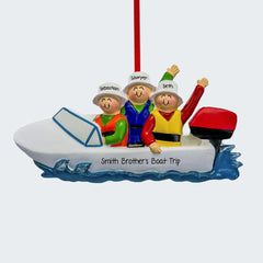 Boating Family Personalized Ornament - 3, 4, 5 Family Members - FAMILY - 3 Family Members created by ORNAMENT SHOP