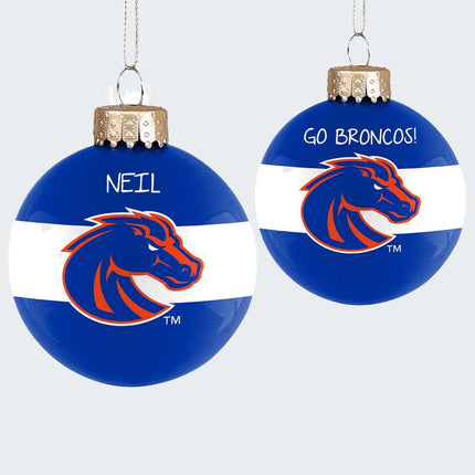 Boise State Personalized Glass Ornament created by ORNAMENT SHOP