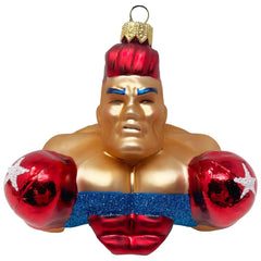 Boxing Figure Hand-Painted Glass Ornament