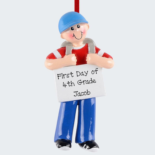 Boy First Day Ornament Of School Ornament created by RUDOLPH AND ME and designed by Ornament Shop
