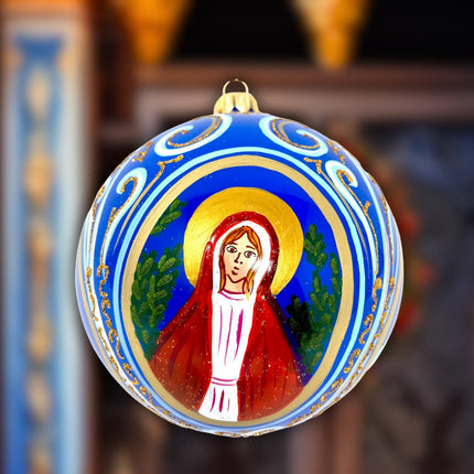 Byzantine Saints Hand-Painted Glass Ornament
