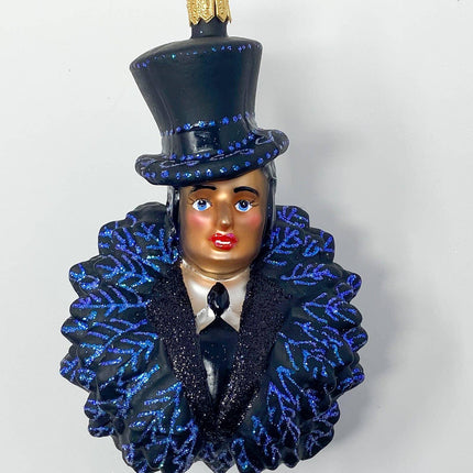 Cabaret Vedette Hand-Painted Glass Ornament