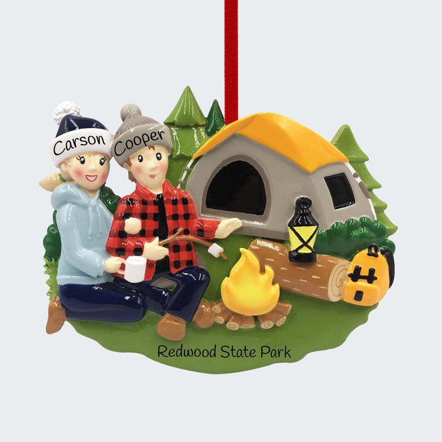 Camp Fire Family Personalized Ornament - 2, 3, 4, 5 Family Members - FAMILY - Couple / 2 Family Members created by ORNAMENT SHOP