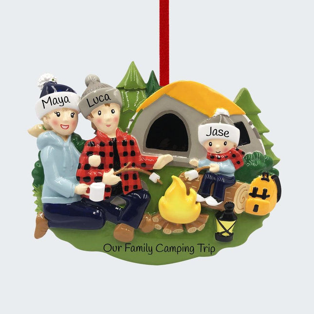 Camp Fire Family Personalized Ornament - 2, 3, 4, 5 Family Members - FAMILY - 3 Family Members created by ORNAMENT SHOP