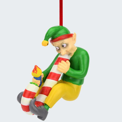 Candy Cane Bong Elf Ornament created by TREE BUDDEES and designed by Ornament Shop
