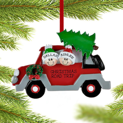 Car Family Personalized Ornament - 2, 3, 4, 5 Family Members - FAMILY - Couple / 2 Family Members created by RUDOLPH AND ME and designed by Ornament Shop
