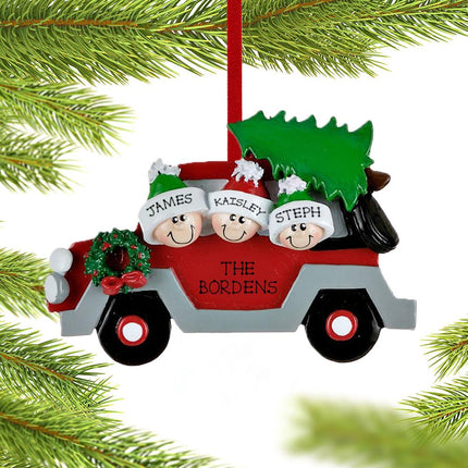 Car Family Personalized Ornament - 2, 3, 4, 5 Family Members - FAMILY - 3 Family Members created by RUDOLPH AND ME and designed by Ornament Shop