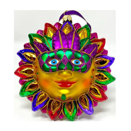 Celestial Sun Hand-Painted Glass Ornament