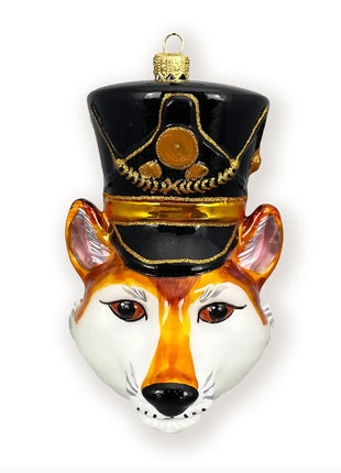 Fox Nutcracker Head Polish Glass Christmas Ornament designed by Kenzies of London and by Personalized Ornamentshop