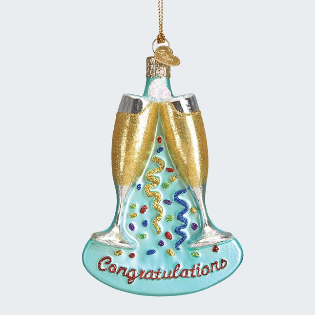 Champagne Toast Ornament created by OLD WORLD CHRISTMAS and designed by Ornament Shop