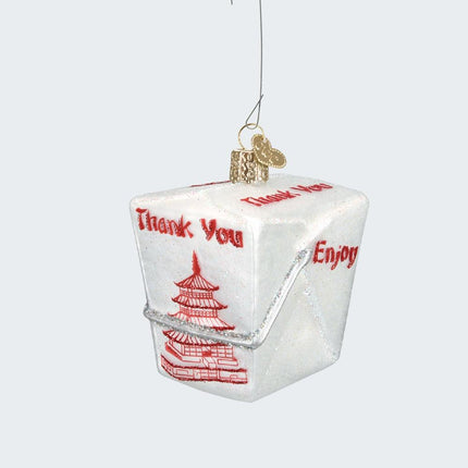 Chinese Food Takeout Container Ornament created by OLD WORLD CHRISTMAS and designed by Ornament Shop