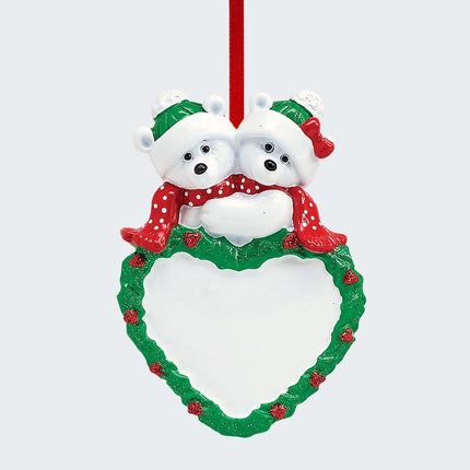 Christmas Bears With Heart Ornament created by RUDOLPH AND ME and designed by Ornament Shop