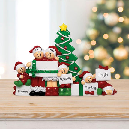 Christmas Morning Personalized Ornament - 4, 5, 6 Family Members - FAMILY - 6 Family Members created by RUDOLPH AND ME and designed by Ornament Shop