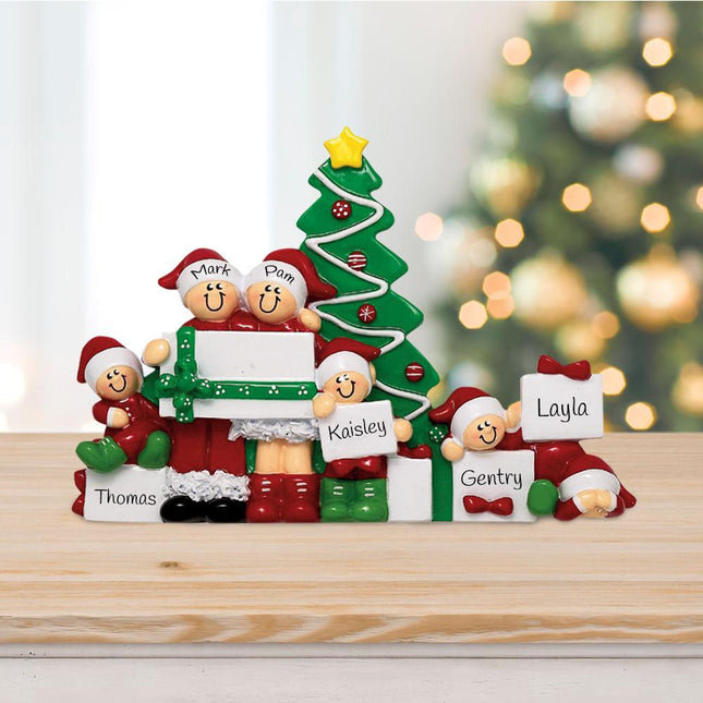 Christmas Morning Personalized Ornament - 4, 5, 6 Family Members - FAMILY - 6 Family Members created by RUDOLPH AND ME and designed by Ornament Shop