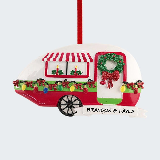 Christmas Teardrop Camper Ornament created by RUDOLPH AND ME and designed by Ornament Shop