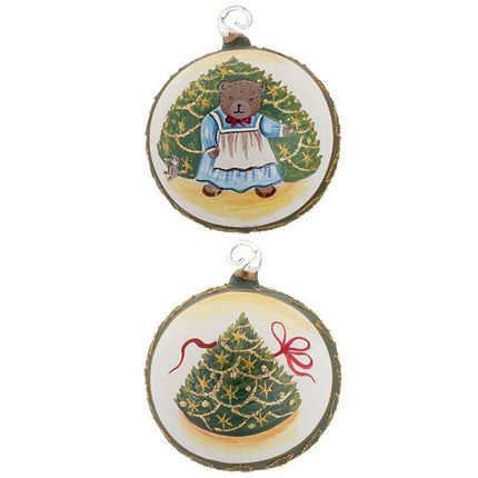 Christmas Tree Teddy Bear With Dress Personalizde Ornament - DESIGN - Blue Dress created by ORNAMENT SHOP