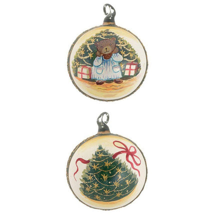 Christmas Tree Teddy Bear With Dress Personalizde Ornament - DESIGN - Blue Nightgown created by ORNAMENT SHOP