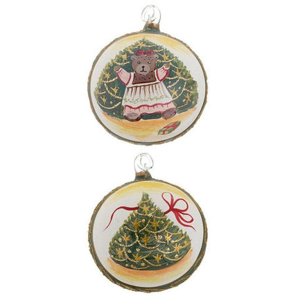 Christmas Tree Teddy Bear With Dress Personalizde Ornament - DESIGN - Pink Dress created by ORNAMENT SHOP