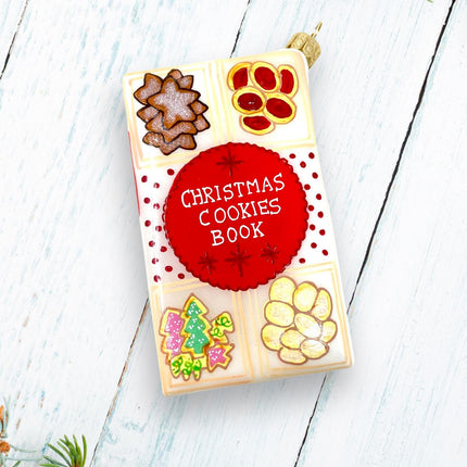 Cookie Book Hand-Painted Glass Ornament