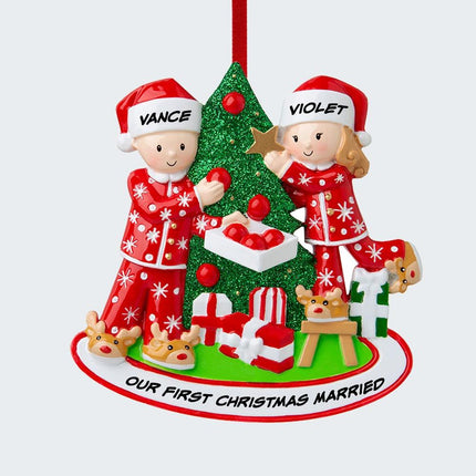 Couple Decorating the Tree Ornament created by ORNAMENT SHOP