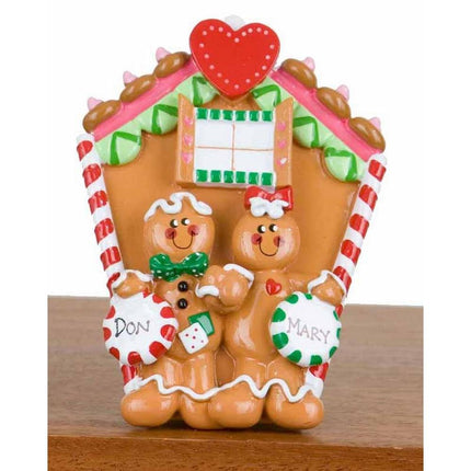 couple gingerbread house tabletop Ornament created by RUDOLPH AND ME and designed by Ornament Shop