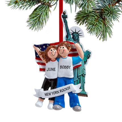 Couple in New York City Ornament created by RUDOLPH AND ME and designed by Ornament Shop