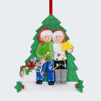 Couple Our First Christmas Decorating the Tree Ornament created by RUDOLPH AND ME and designed by Ornament Shop