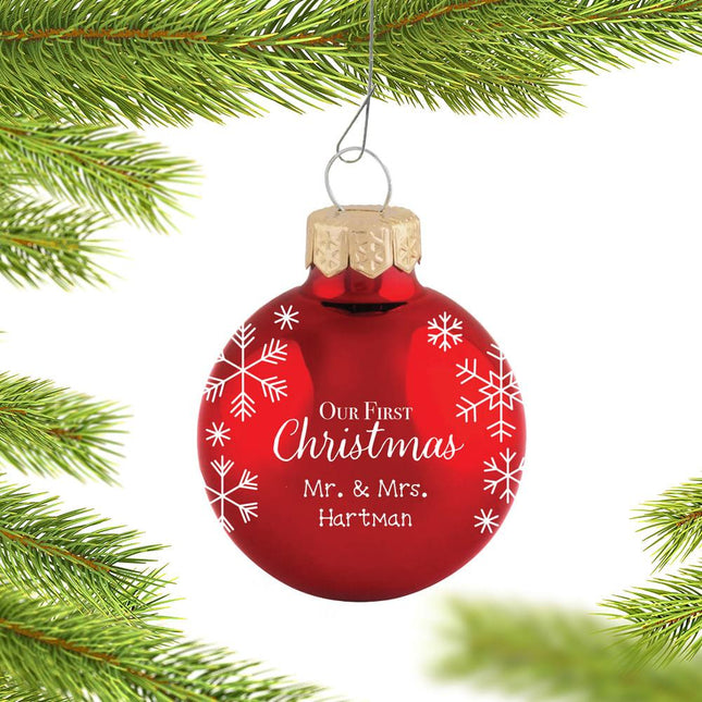 Custom Our First Christmas Ball Ornament created by ORNAMENT SHOP