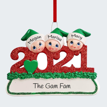 Dated Family of 3 Ornament created by RUDOLPH AND ME and designed by Ornament Shop