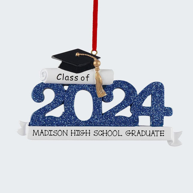 Dated Graduation Personalized Ornament - DESIGN - Blue created by RUDOLPH AND ME and designed by Ornament Shop