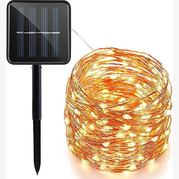 32ft 100 LED Microdot Wire Solar Fairy Light - Warm White