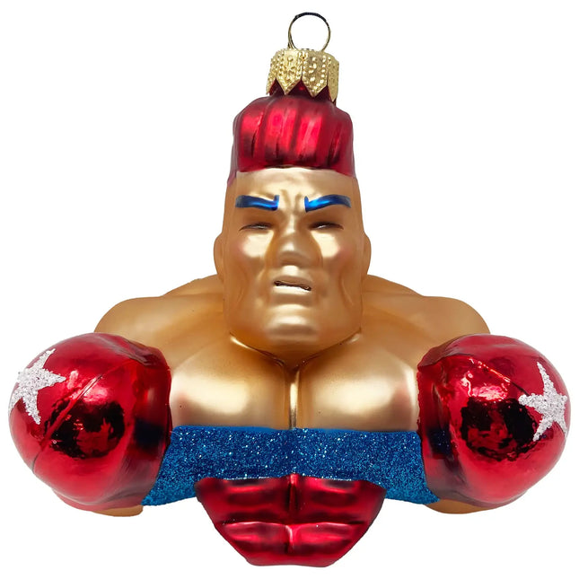 Boxing Figure (Erik) Holiday Polish Glass Christmas Ornament designed by Kenzies of London and by Personalized Ornamentshop