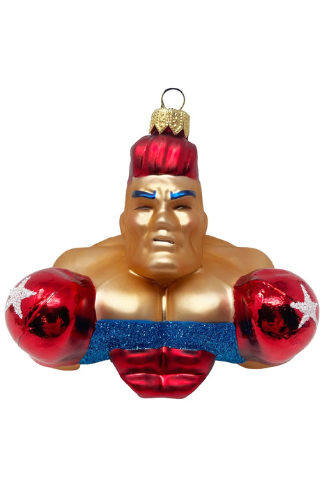 Boxing Figure (Erik) Holiday Polish Glass Christmas Ornament designed by Kenzies of London and by Personalized Ornamentshop