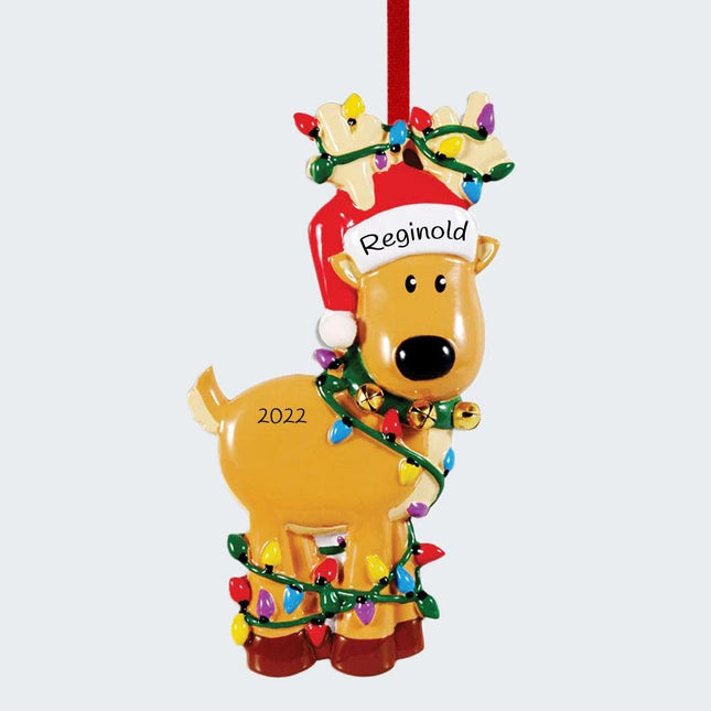 Deer Tangled In Lights Ornament created by ORNAMENT SHOP