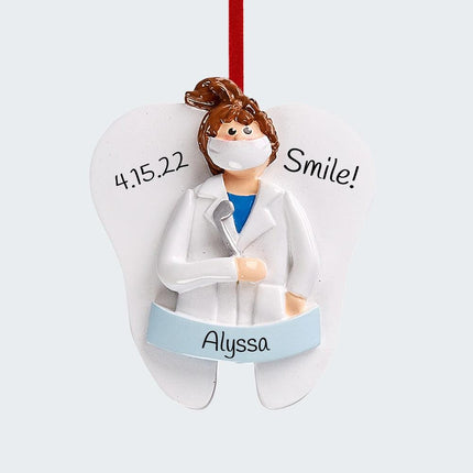Dentist Girl Ornament - GENDER - Girl created by RUDOLPH AND ME and designed by Ornament Shop
