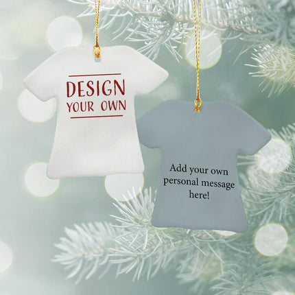 Design & Personalized Your Own Ceramic T-Shirt Ornament - COLOR - Silver created by ORNAMENT SHOP