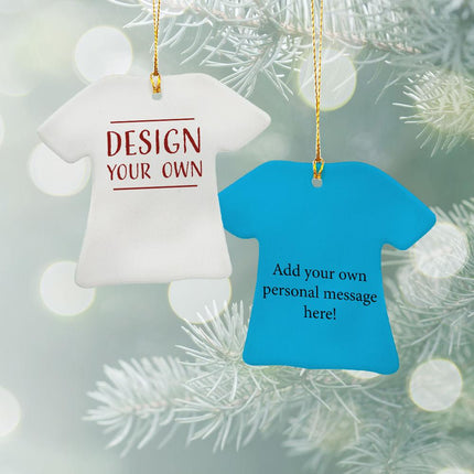 Design & Personalized Your Own Ceramic T-Shirt Ornament - COLOR - Caribbean Blue created by ORNAMENT SHOP