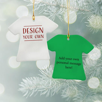 Design & Personalized Your Own Ceramic T-Shirt Ornament - COLOR - Kelly Green created by ORNAMENT SHOP