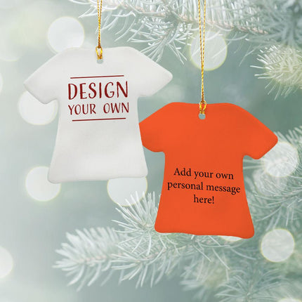 Design & Personalized Your Own Ceramic T-Shirt Ornament - COLOR - Orange created by ORNAMENT SHOP