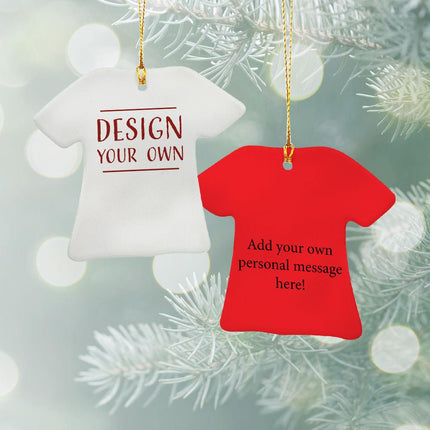 Design & Personalized Your Own Ceramic T-Shirt Ornament - COLOR - Red created by ORNAMENT SHOP