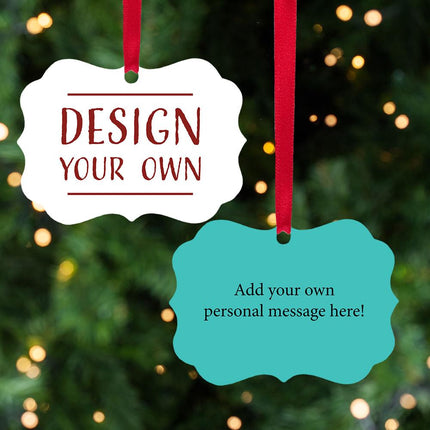 Design Your Own Metal Ornament - COLOR - Silver created by ORNAMENT SHOP EXCLUSIVE and designed by Ornament Shop