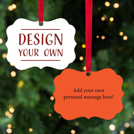 Design Your Own Metal Ornament - COLOR - Orange created by ORNAMENT SHOP EXCLUSIVE and designed by Ornament Shop