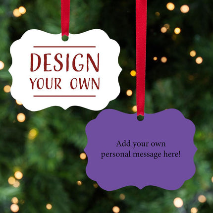 Design Your Own Metal Ornament - COLOR - Purple created by ORNAMENT SHOP EXCLUSIVE and designed by Ornament Shop