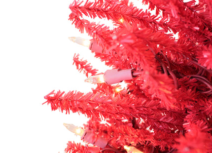 2' Pre-Lit Red Burlap Base Christmas Tree