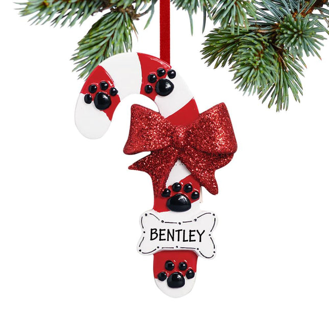Dog Candy Cane with Bone Ornament created by RUDOLPH AND ME and designed by Ornament Shop
