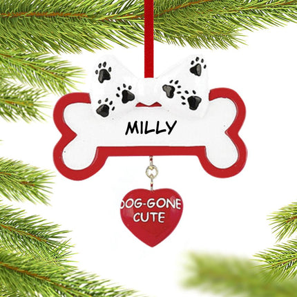 Dog-Gone Cute Dog Bone Ornament created by RUDOLPH AND ME and designed by Ornament Shop